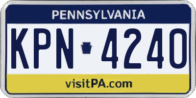 PA license plate KPN4240