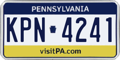 PA license plate KPN4241