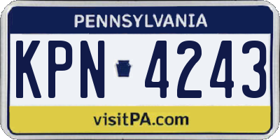 PA license plate KPN4243