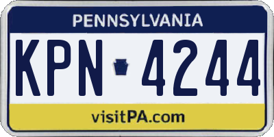 PA license plate KPN4244
