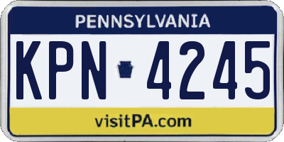 PA license plate KPN4245