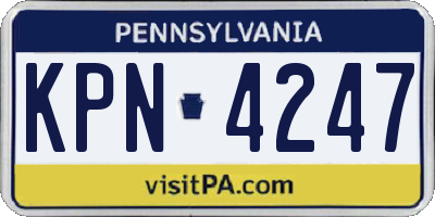 PA license plate KPN4247