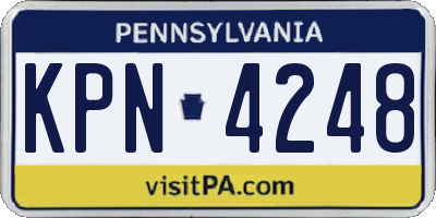 PA license plate KPN4248