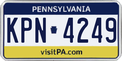 PA license plate KPN4249