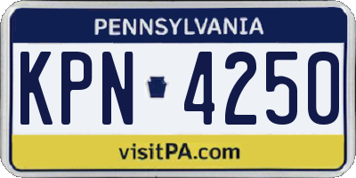 PA license plate KPN4250