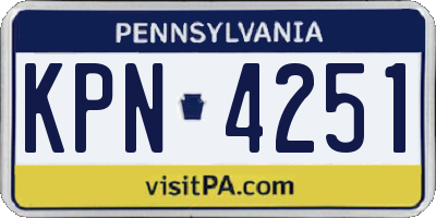 PA license plate KPN4251