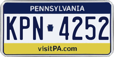 PA license plate KPN4252