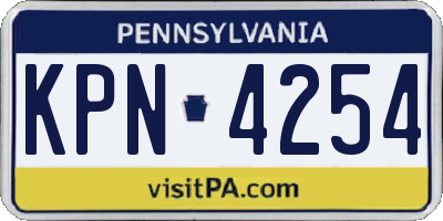 PA license plate KPN4254