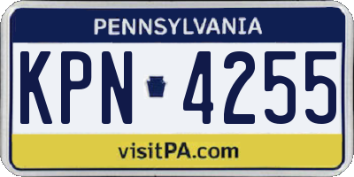 PA license plate KPN4255