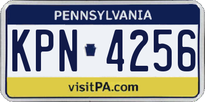 PA license plate KPN4256