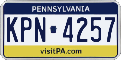 PA license plate KPN4257