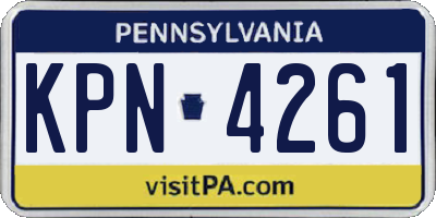 PA license plate KPN4261