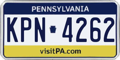 PA license plate KPN4262