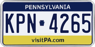 PA license plate KPN4265