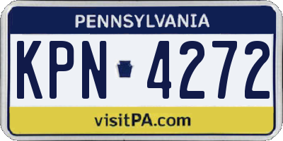 PA license plate KPN4272