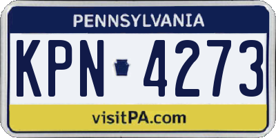 PA license plate KPN4273