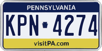PA license plate KPN4274