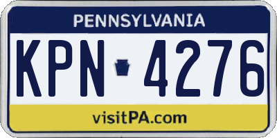 PA license plate KPN4276