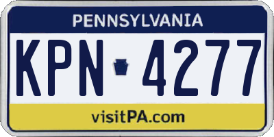 PA license plate KPN4277