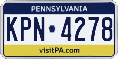 PA license plate KPN4278