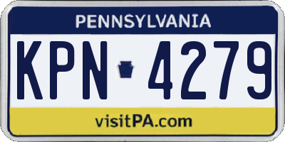 PA license plate KPN4279