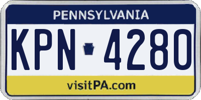 PA license plate KPN4280