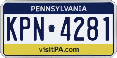PA license plate KPN4281