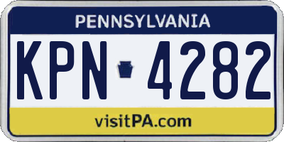PA license plate KPN4282