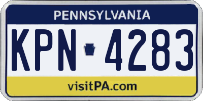 PA license plate KPN4283
