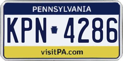 PA license plate KPN4286