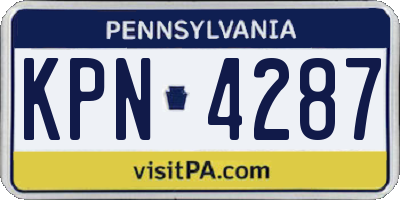 PA license plate KPN4287