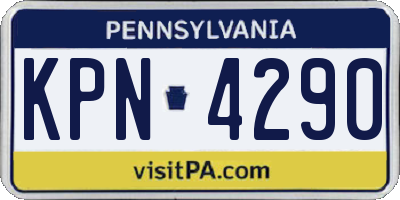 PA license plate KPN4290