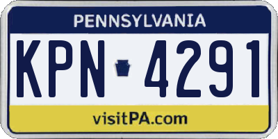 PA license plate KPN4291