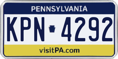 PA license plate KPN4292