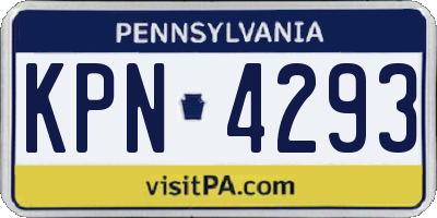 PA license plate KPN4293