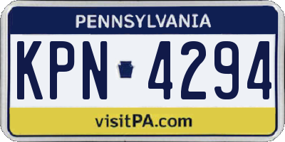 PA license plate KPN4294