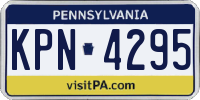 PA license plate KPN4295