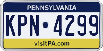 PA license plate KPN4299