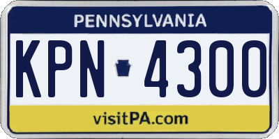 PA license plate KPN4300