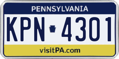 PA license plate KPN4301