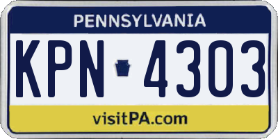 PA license plate KPN4303