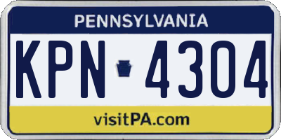 PA license plate KPN4304