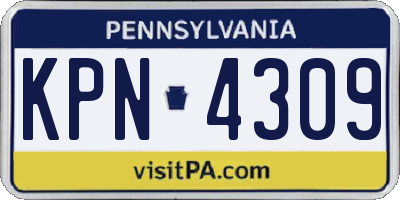PA license plate KPN4309