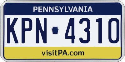 PA license plate KPN4310