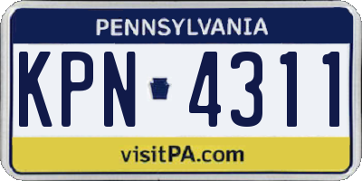 PA license plate KPN4311