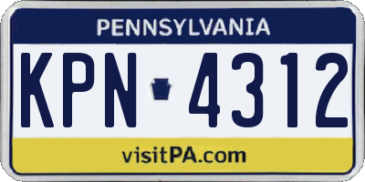 PA license plate KPN4312