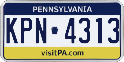 PA license plate KPN4313