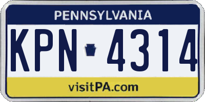 PA license plate KPN4314
