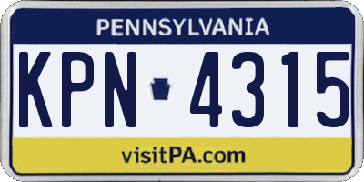 PA license plate KPN4315