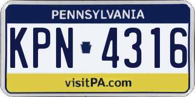 PA license plate KPN4316